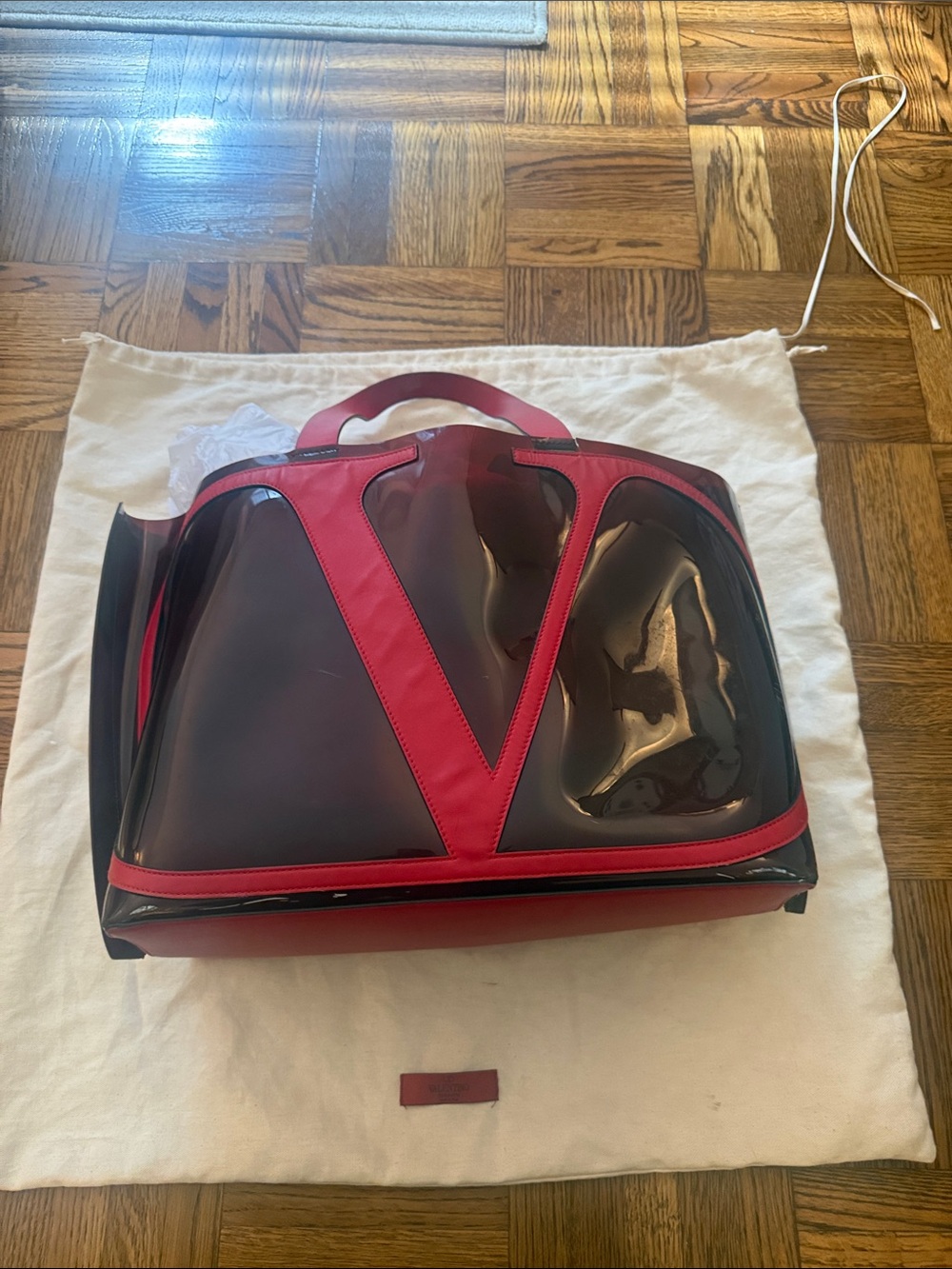 Valentino Garavani Clear Tote with V logo